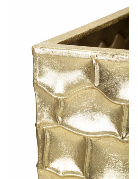 Vase moderne chic XXL Carré en Métal Doré Glody (Lot de 3) 