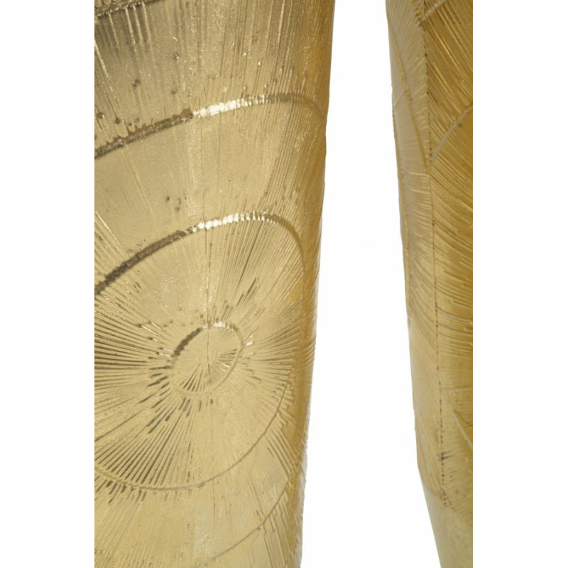 Vase moderne chic XXL Rond en Métal Doré Goldely (Lot de 3) 