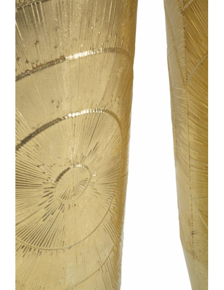 Vase moderne chic XXL Rond en Métal Doré Goldely (Lot de 3) 