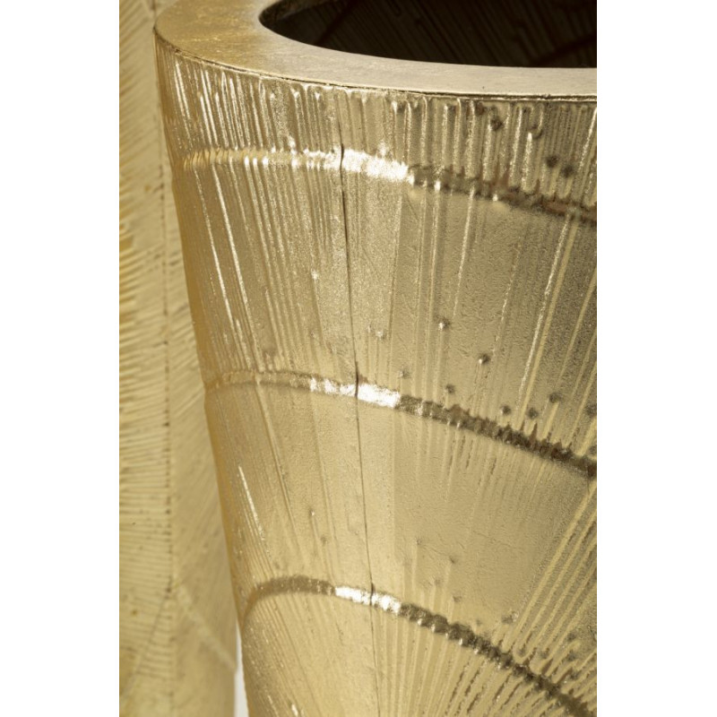 Vase moderne chic XXL Rond en Métal Doré Goldely (Lot de 3) 