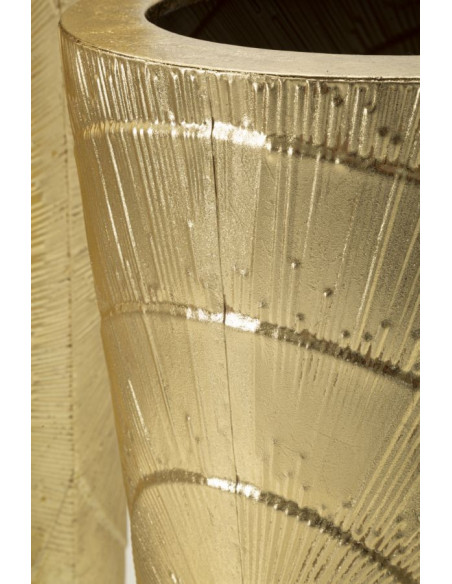 Vase moderne chic XXL Rond en Métal Doré Goldely (Lot de 3) 