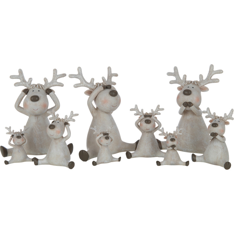 Statue déco XL Renne Loopy en Résine Marron (Lot de 3) - 2