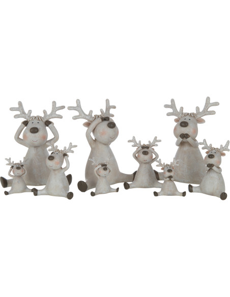 Statue déco XL Renne Loopy en Résine Marron (Lot de 3) - 2