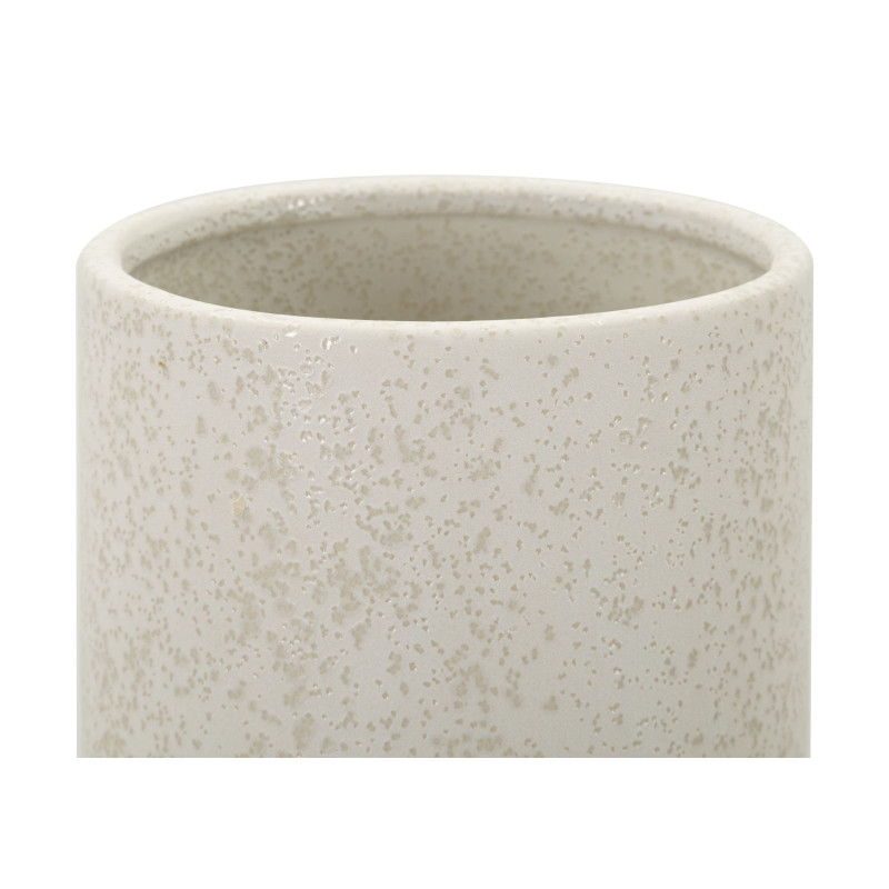 Vase moderne Cylindrique Hauteur 28 cm en Céramique Beige Bubbles 