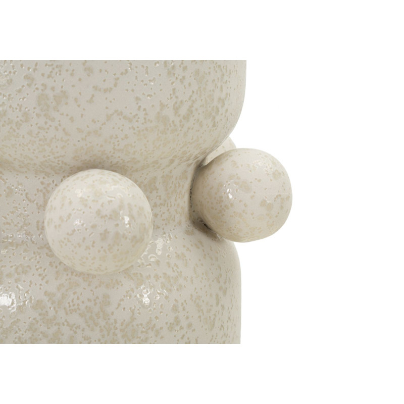 Vase moderne Cylindrique Hauteur 28 cm en Céramique Beige Bubbles 