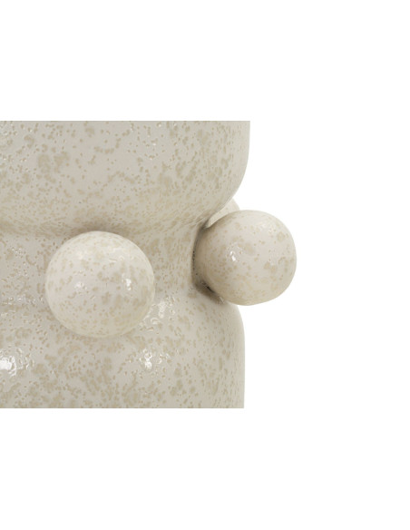 Vase moderne Cylindrique Hauteur 28 cm en Céramique Beige Bubbles 