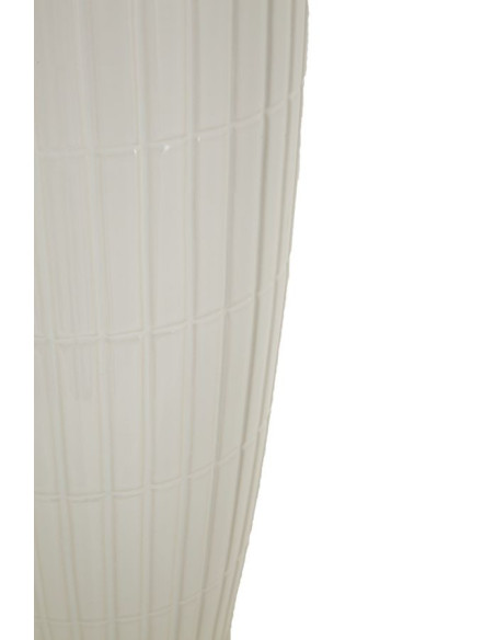 Vase original XL Panier avec anses Rond Hauteur 45 cm en Céramique Blanc Doré Shopping 