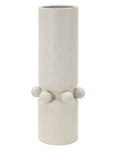 Vase moderne Cylindrique Hauteur 41 cm en Céramique Beige Bubbles 