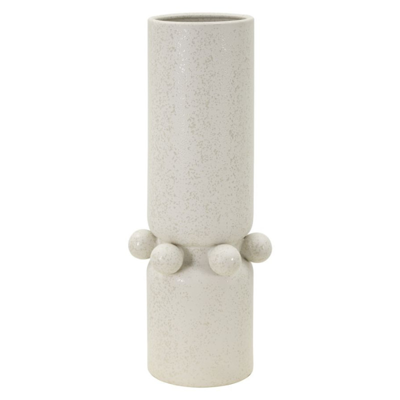 Vase moderne Cylindrique Hauteur 41 cm en Céramique Beige Bubbles 