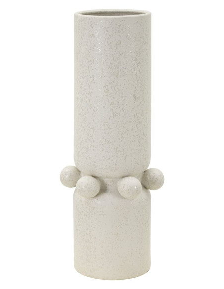 Vase moderne Cylindrique Hauteur 41 cm en Céramique Beige Bubbles 