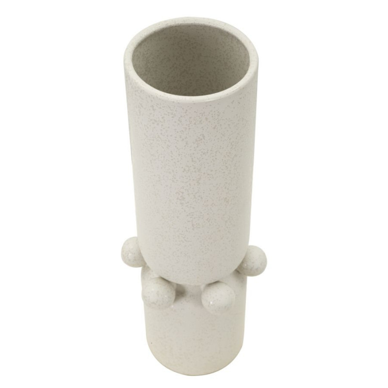 Vase moderne Cylindrique Hauteur 41 cm en Céramique Beige Bubbles 