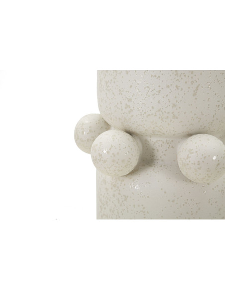 Vase moderne Cylindrique Hauteur 41 cm en Céramique Beige Bubbles 