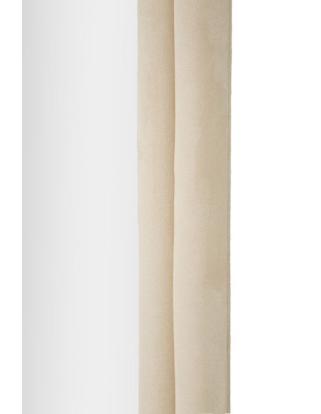 Miroir mural original Arrondi 60x140 en Velours Blanc crème Bois Cloe 