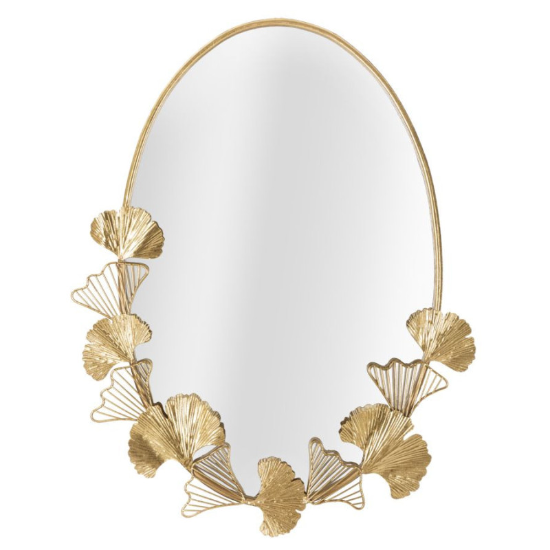 Miroir mural original Feuilles Ovale 61x78 en Métal Doré Leaf Mauro Ferretti - 1