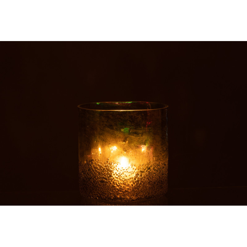 Photophore moderne large vert en verre 23 cm - 3