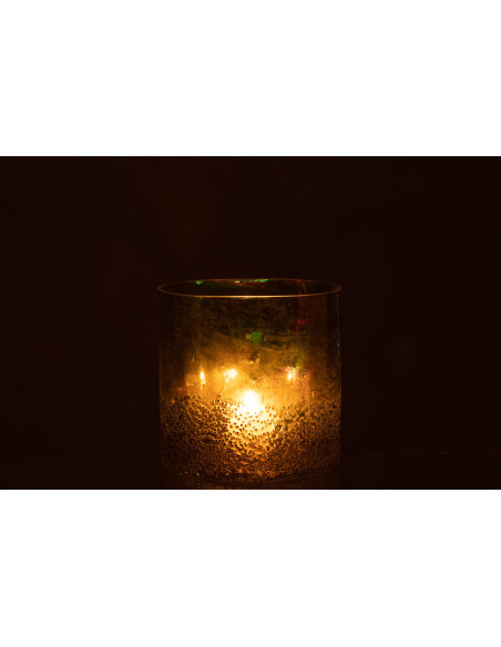 Photophore moderne large vert en verre 23 cm - 3