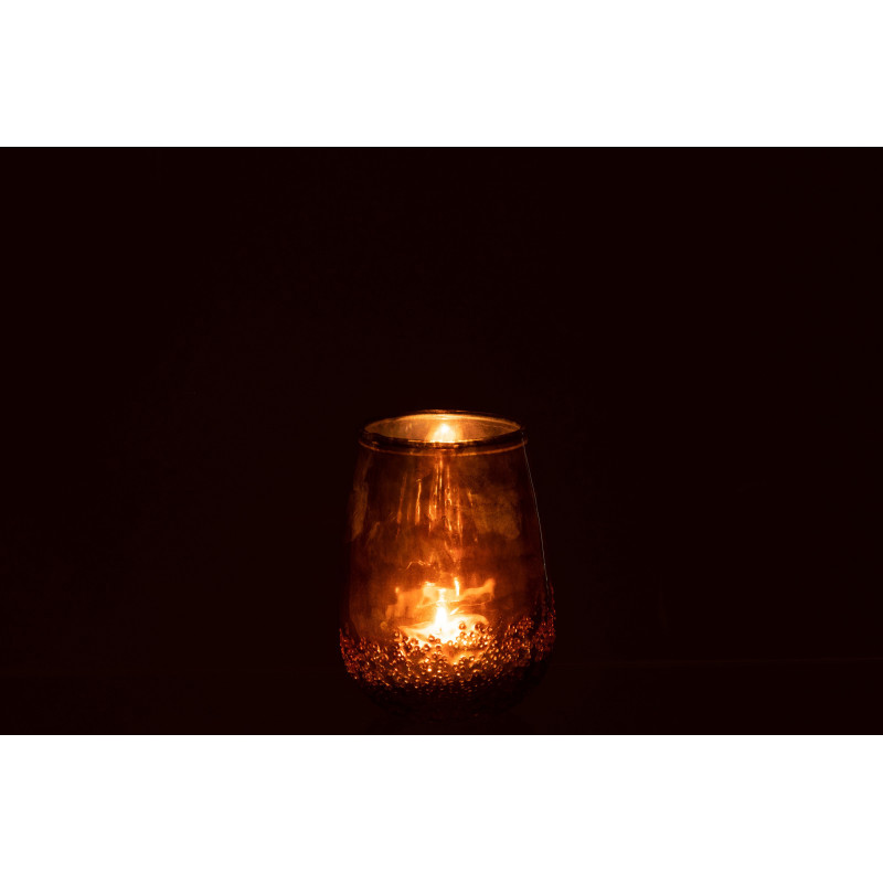 Photophore doré effet miroir en verre H12 cm - 3