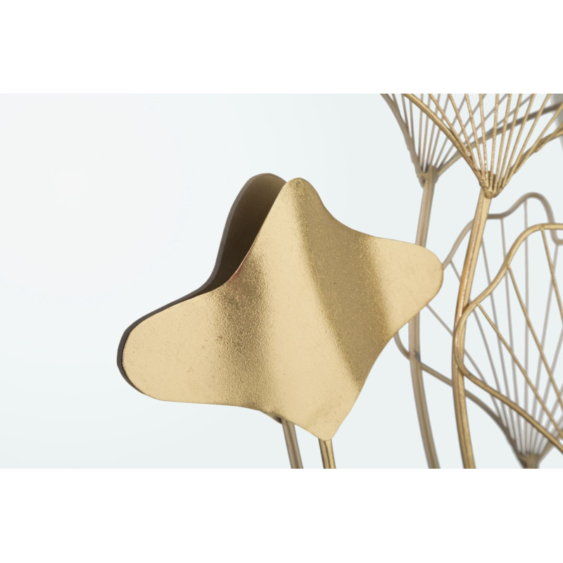 Miroir mural original Fleurs Rond 75x72 en Métal Doré Flower 