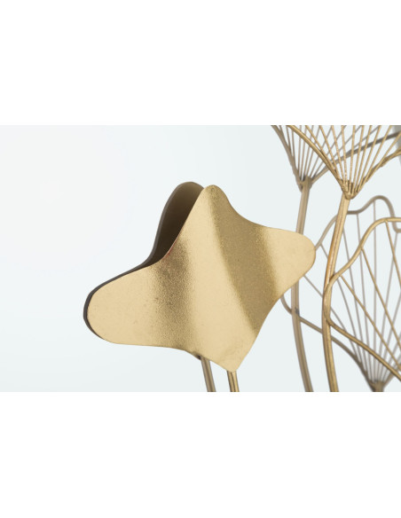 Miroir mural original Fleurs Rond 75x72 en Métal Doré Flower 