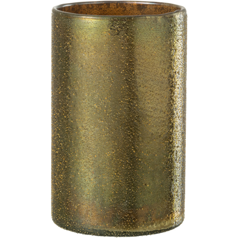 Photophore doré haut effet miroir en verre H20 cm - 1