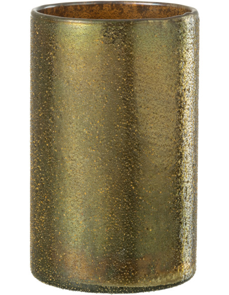 Photophore doré haut effet miroir en verre H20 cm - 1