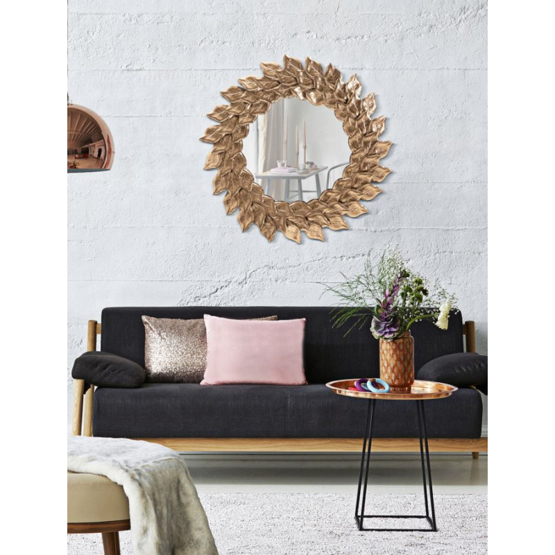 Miroir mural original Pétales Rond 73x73 en Métal Cuivré Petal 