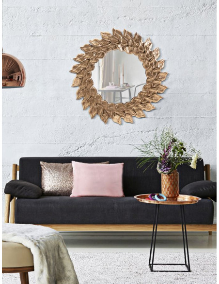 Miroir mural original Pétales Rond 73x73 en Métal Cuivré Petal 