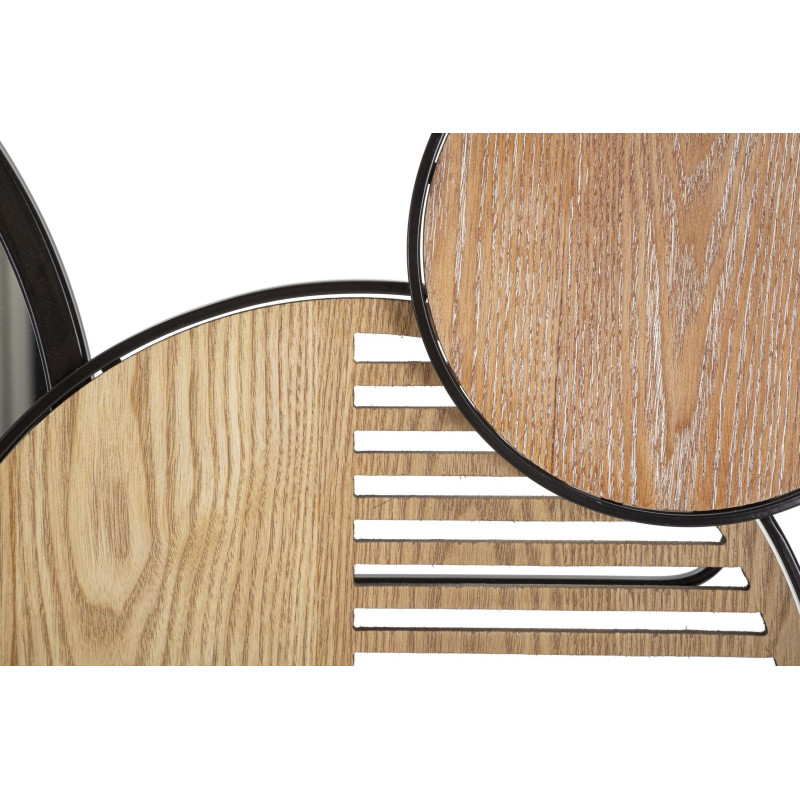 Miroir mural moderne XL Rond 123x63 en Bois de frêne Naturel Métal Noir Woody Mauro Ferretti - 5