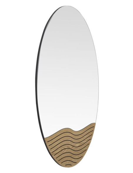 Miroir mural original Ovale 50x80 en Bois de frêne Naturel Lines 