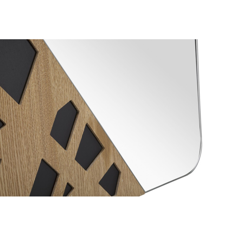 Miroir mural moderne Rectangulaire 50x90 en Bois de frêne Naturel Noir Angle 