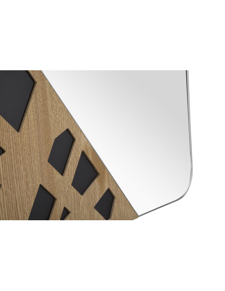 Miroir mural moderne Rectangulaire 50x90 en Bois de frêne Naturel Noir Angle 