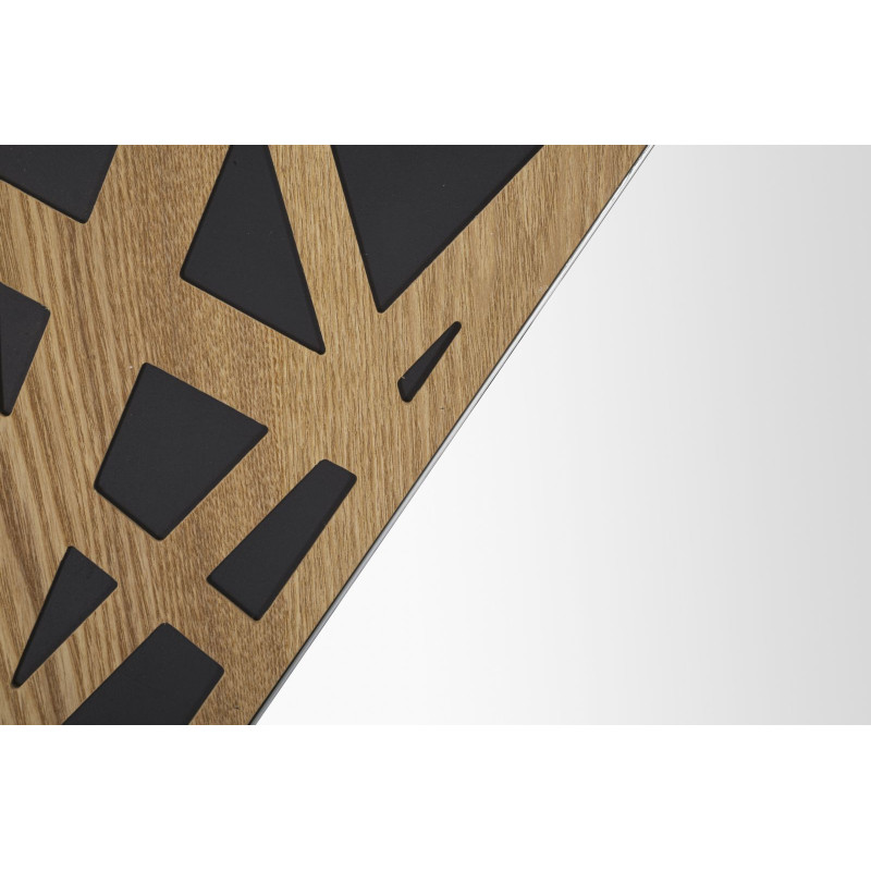Miroir mural moderne Rectangulaire 50x90 en Bois de frêne Naturel Noir Angle 