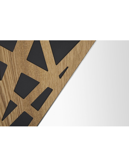 Miroir mural moderne Rectangulaire 50x90 en Bois de frêne Naturel Noir Angle 