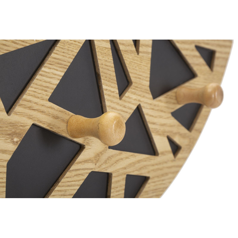 Miroir mural original Porte manteaux Ovale 60x90 en Bois de frêne Naturel Noir Carv 