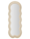Miroir mural original Irrégulier 60x160 en Velours Blanc crème Bois Miki