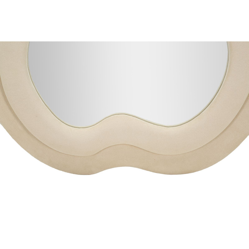 Miroir mural original Irrégulier 60x160 en Velours Blanc crème Bois Miki 
