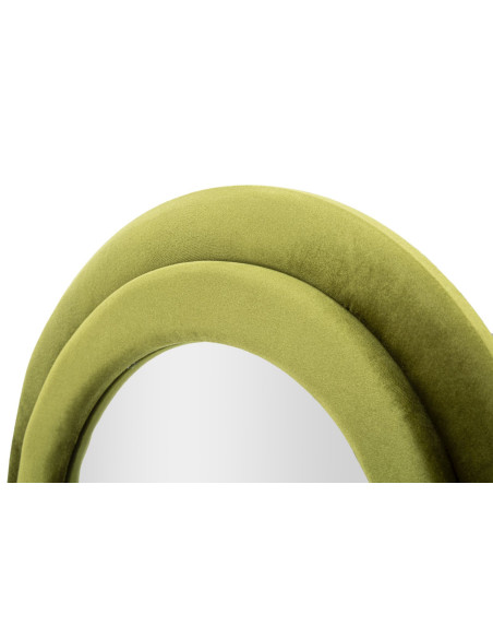 Miroir mural original Irrégulier 60x160 en Velours Vert Bois Miki 