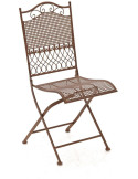 Chaise de jardin pliante en métal marron antique 41 x 50 x 91 cm Bettina