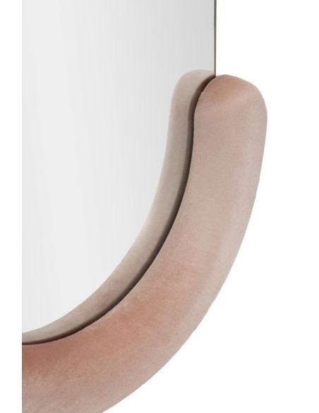 Miroir mural original Ovale 60x160 en Velours Rose Bois Chantal 