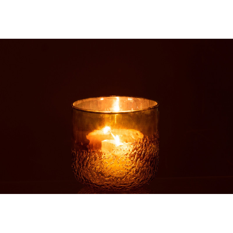 Photophore vert effet miroir en verre 14 cm - 3