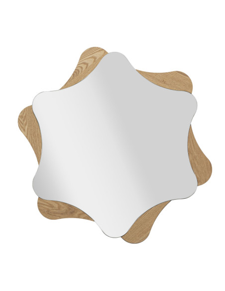 Miroir mural original XL Étoile 80x80 en Bois de frêne Naturel Star 