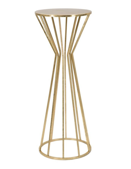 Sellette haute moderne Ronde en Métal Doré Stick 