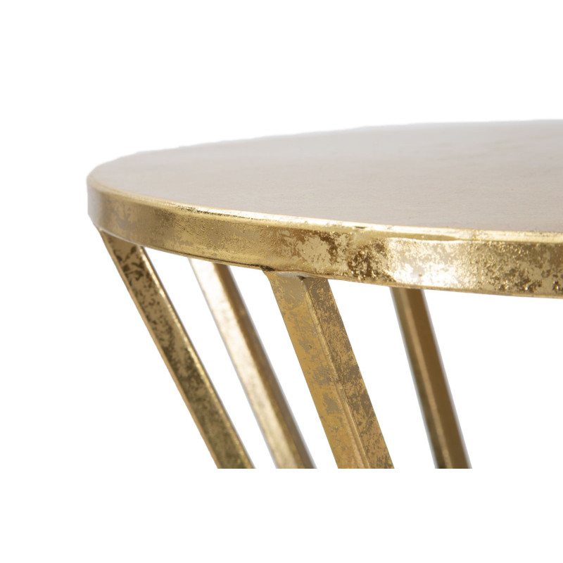 Sellette haute moderne Ronde en Métal Doré Stick 