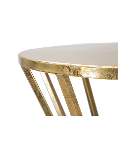 Sellette haute moderne Ronde en Métal Doré Stick 