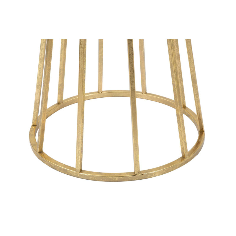 Sellette haute moderne Ronde en Métal Doré Stick 