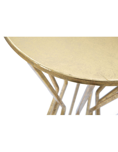 Sellette haute moderne Ronde en Métal Doré Stick 