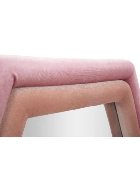 Miroir mural original Hexagonal 75x80 en Velours Rose Bois Tony 