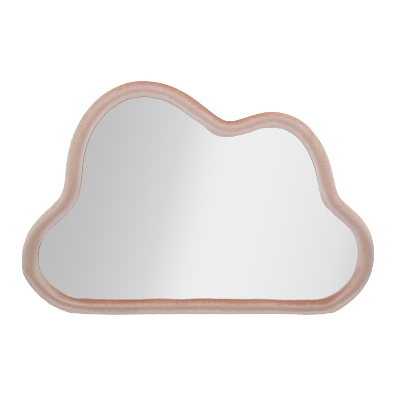 Miroir mural original Nuage 90x60 en Velours Rose Bois Cloud 