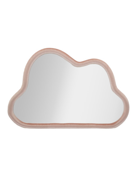 Miroir mural original Nuage 90x60 en Velours Rose Bois Cloud 