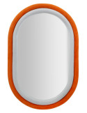 Miroir mural original Ovale 60x90 en Velours Orange Bois Antony